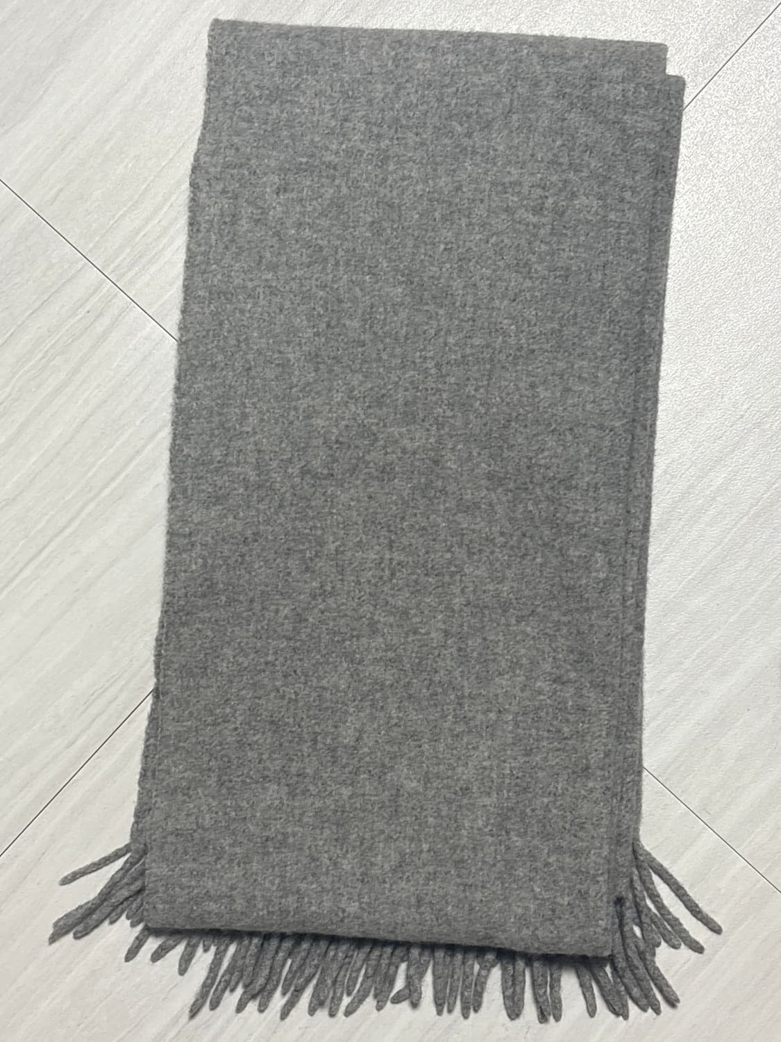 아크네 스튜디오 프린지 울 스카프 그레이 멜란지 상품이미지2