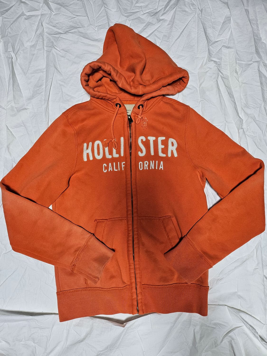 홀리스터 핀터깔 y2k 자수 로고 후드집업 오렌지 S 상품이미지1