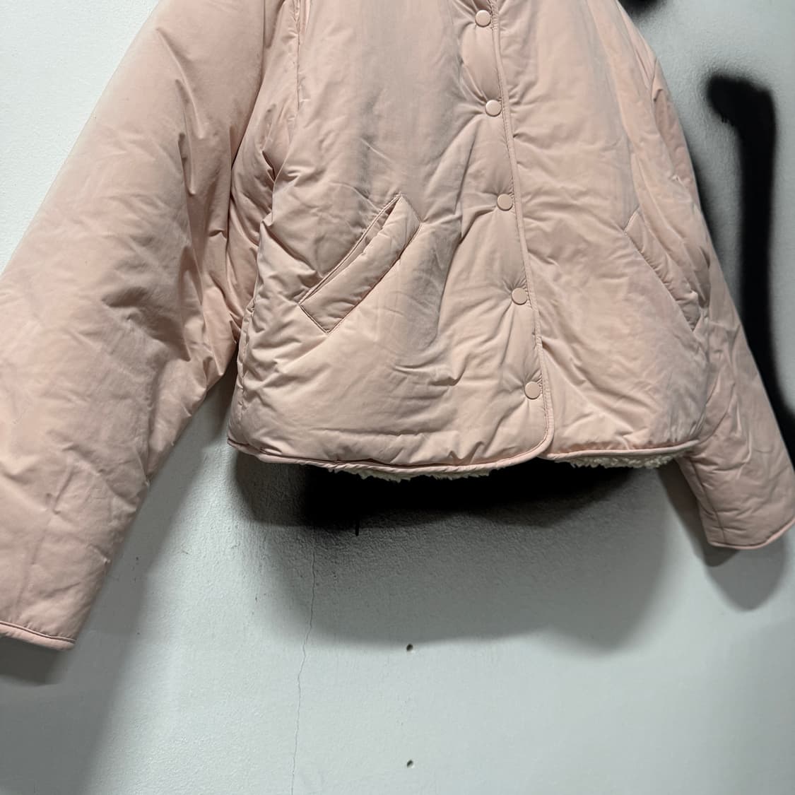 VTG 빈티지 딸기우유 뽀글이 양털 크롭 숏 패딩 상품이미지4