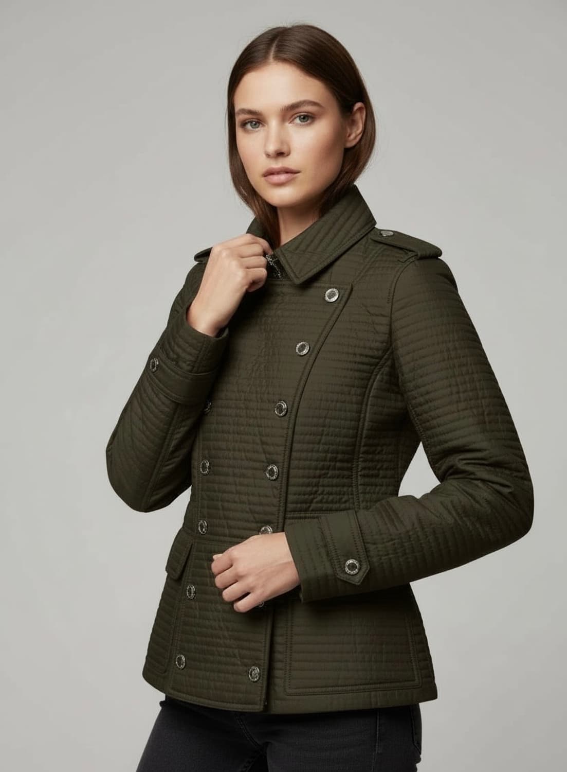 버버리 퀼팅 더블버튼 자켓(M/55) 상품이미지1