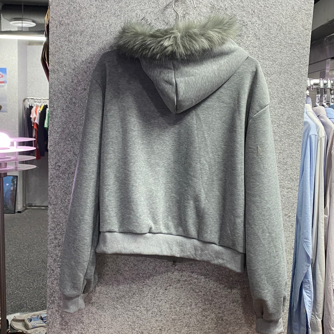 빈티지 레터링 투웨이 그레이 후드집업 b3393 상품이미지3