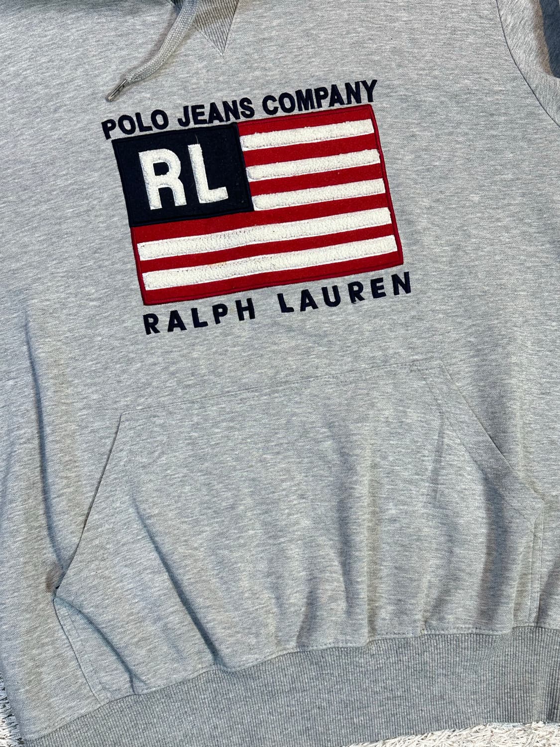 폴로 랄프로렌 성조기 후드티 그레이 상품이미지4