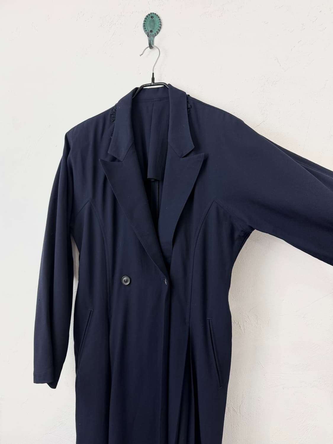 80s 요지 야마모토 플로럴 아플리케 롱 코트 상품이미지4