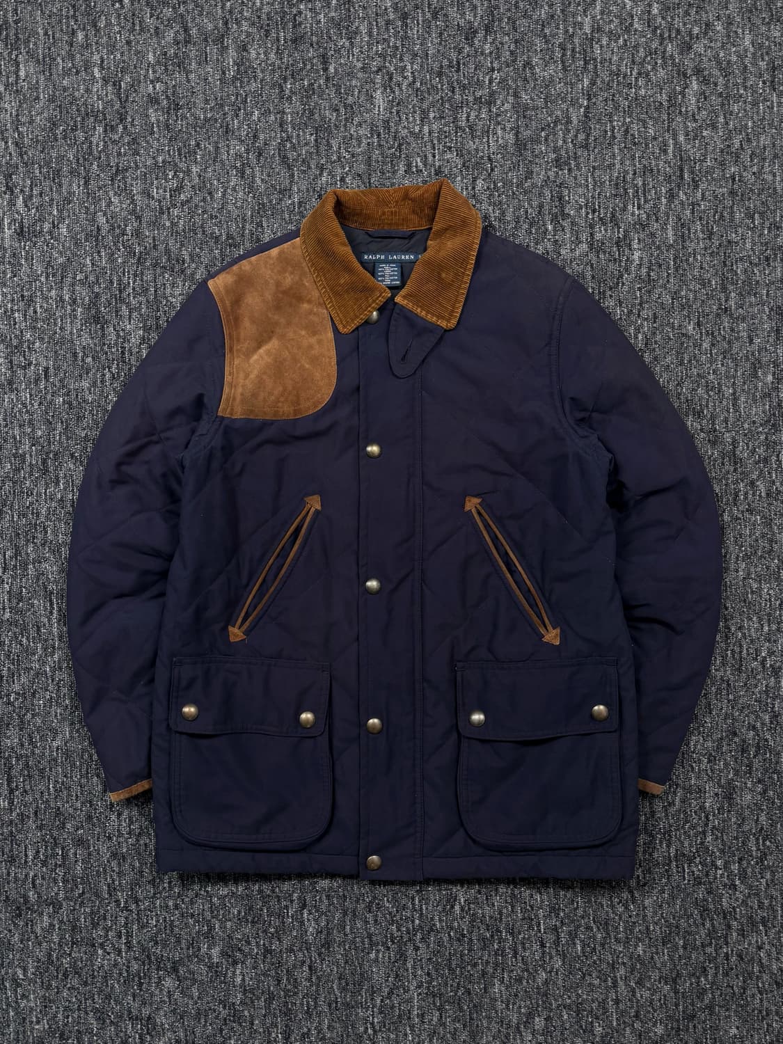 폴로 엘보우 패치 네이비 퀼팅 자켓 상품이미지3