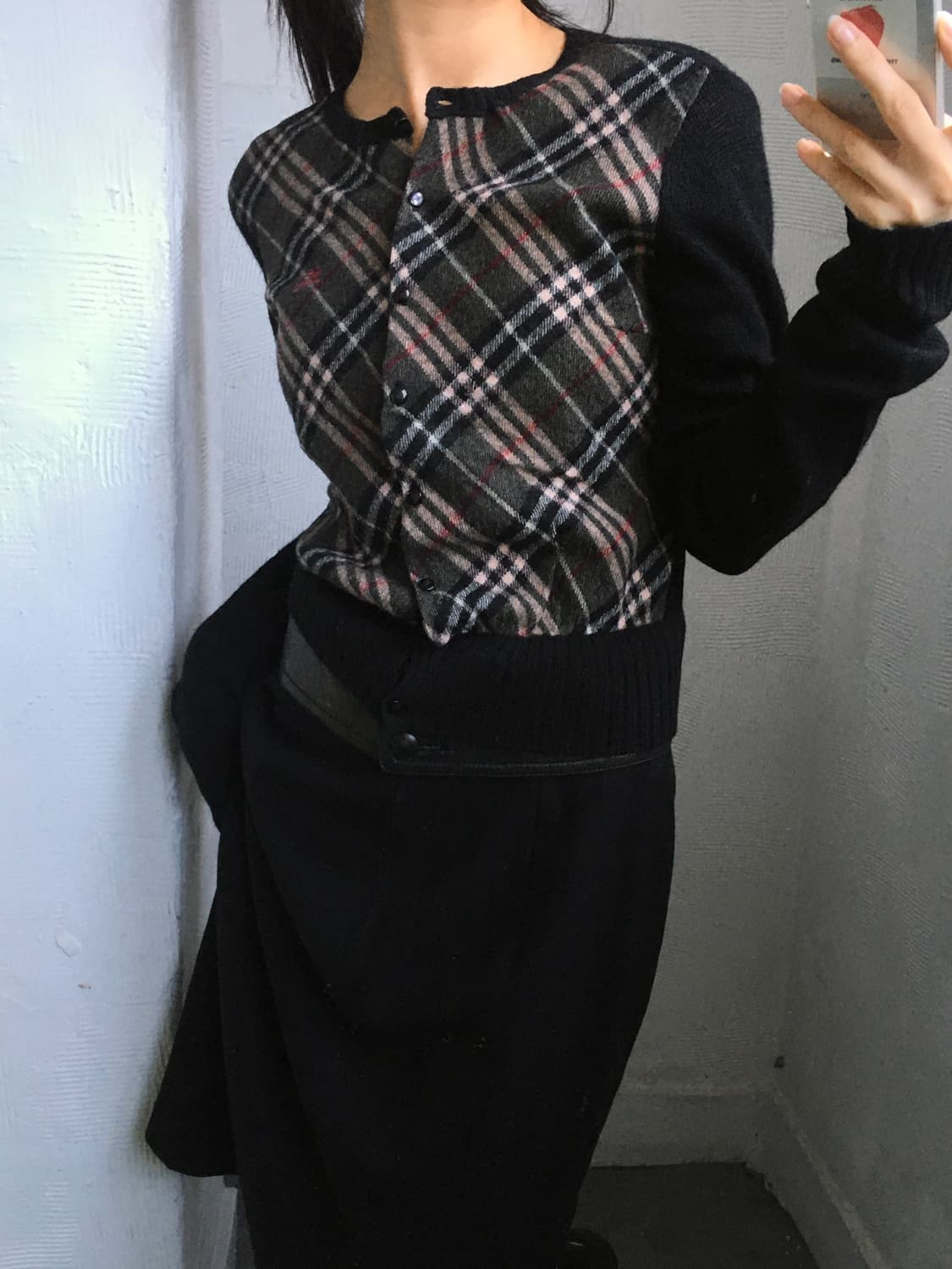 Burberry 버버리 블루 라벨 체크 니트 가디건 상품이미지3