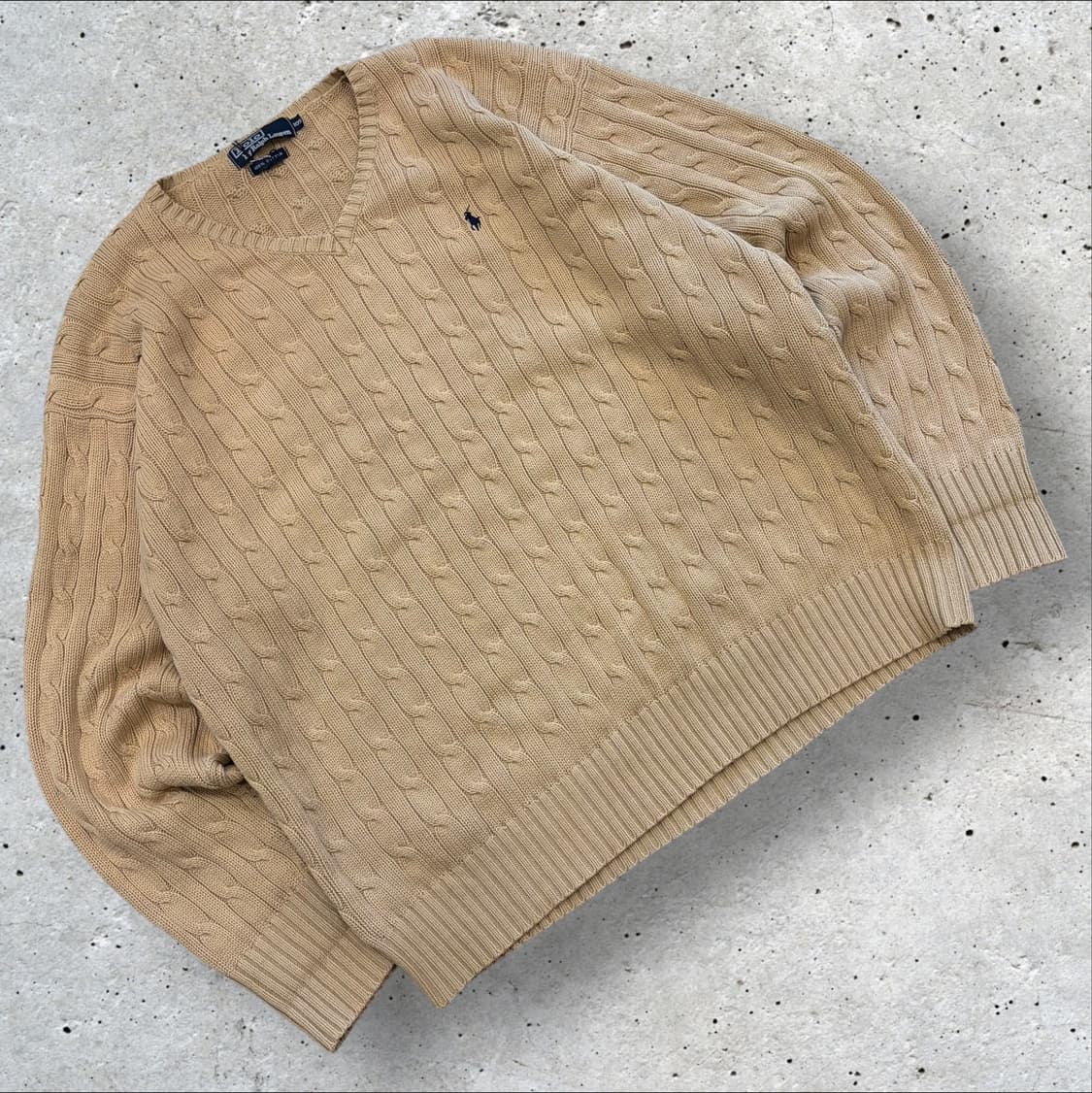 [105] 폴로 랄프로렌 v넥 케이블 니트 베이지 C153 상품이미지1