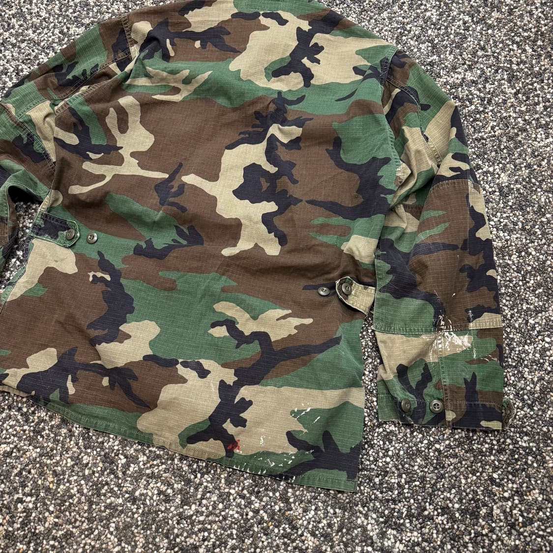 80s US Army 미군 하계용 우드랜드 카모 셔츠 자켓 (XL)  상품이미지5
