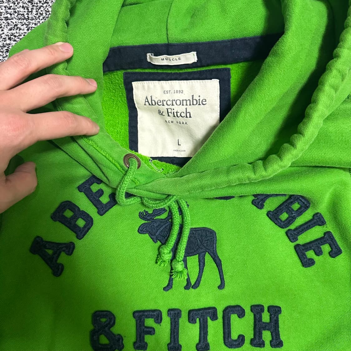 (L) 아베크롬비 말차 그린 후드티 상품이미지2