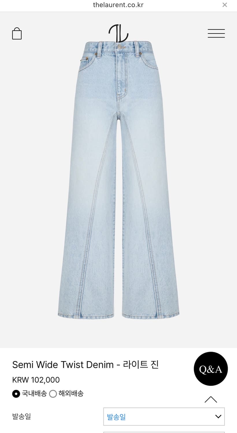 더로랑 세미와이드트위스트진(화이트M) 상품이미지2