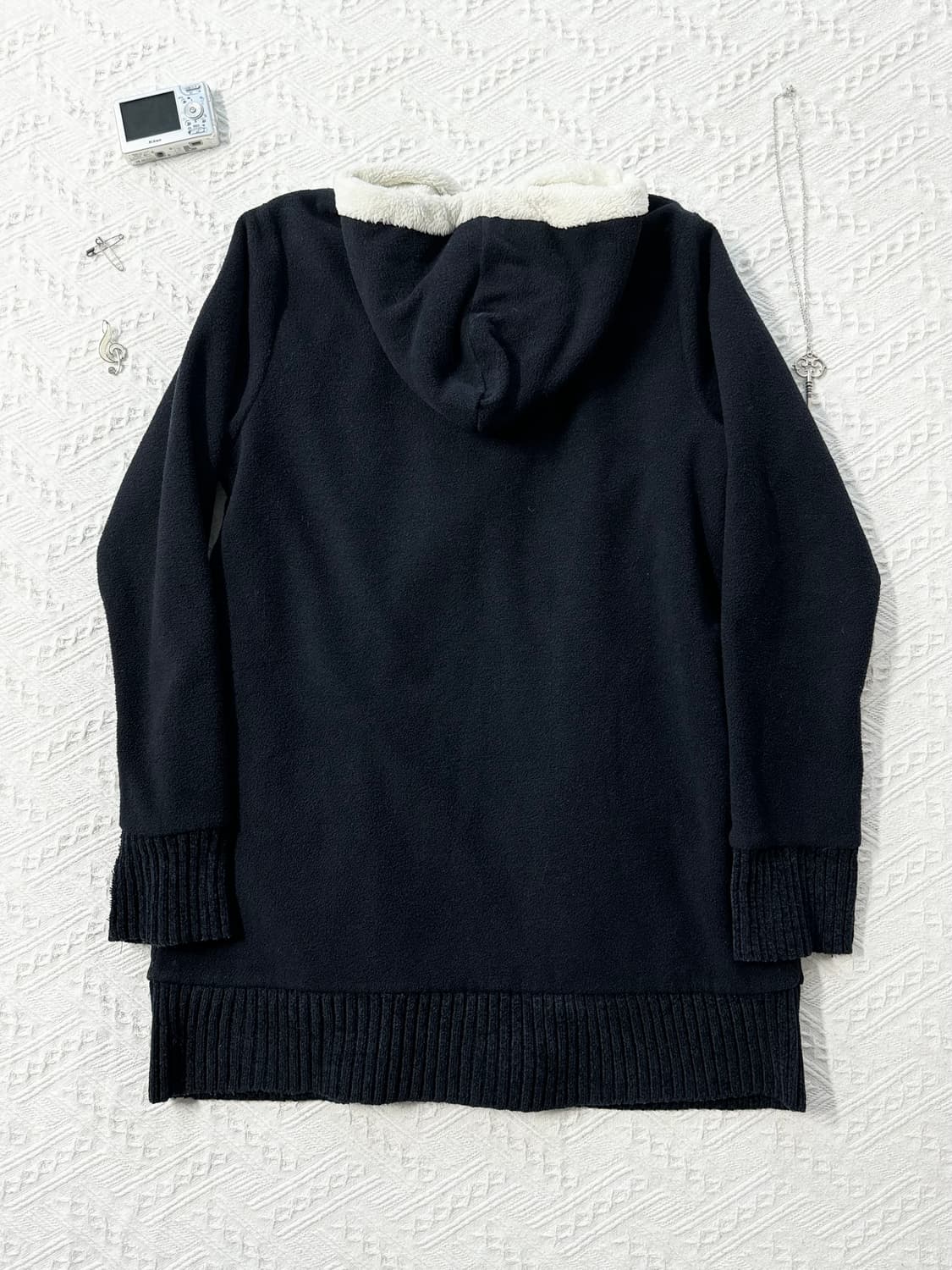  퍼 트리밍 토글 버튼 롱 가디건 상품이미지9