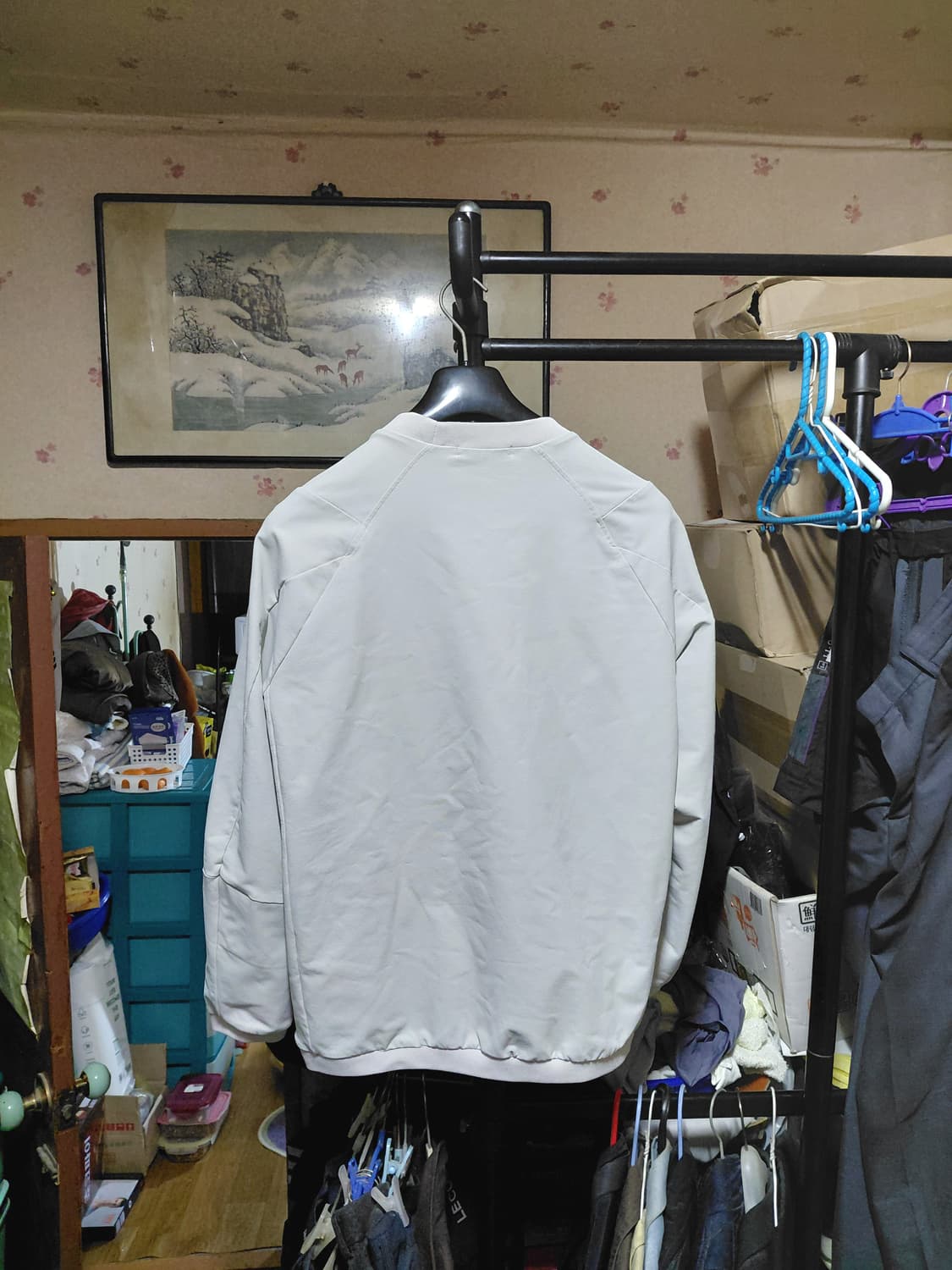 [247시리즈]오버핏 나일론 바람막이 맨투맨 S(95)사이즈 상품이미지2