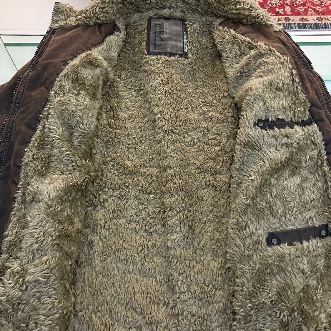 VTG 브라운 워싱 후드 점퍼 2XL 상품이미지5