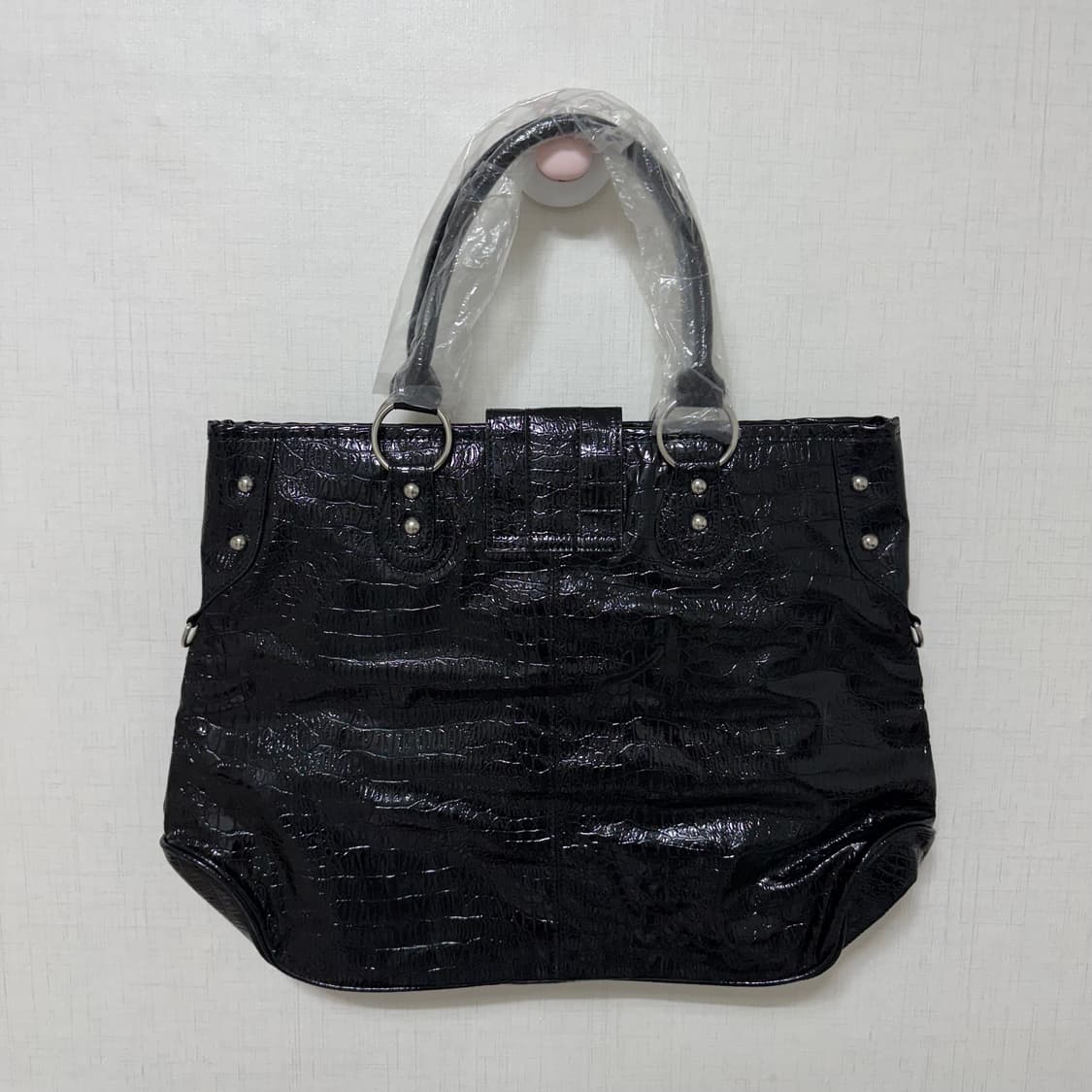 새상품 블랙 크로커다일 빅 토트백 가방 베스티벨리 숄더백 빈티지 갸루 상품이미지6
