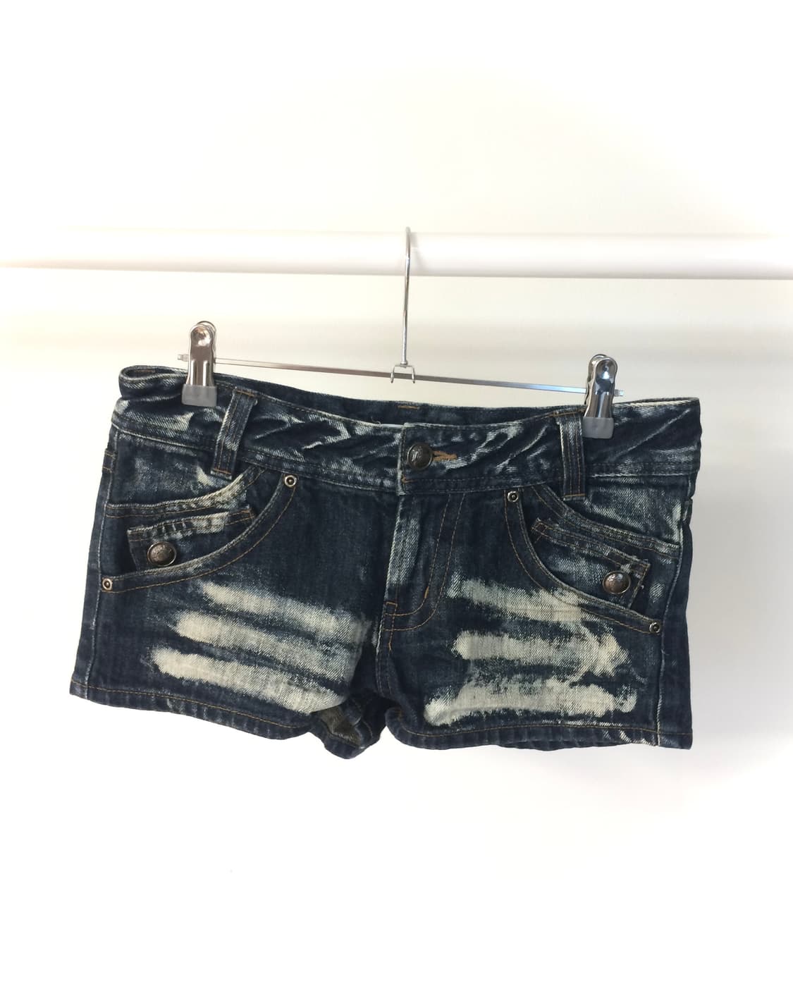 Washed buttons Denim Shorts 갸루 워싱 데님 쇼츠 상품이미지1