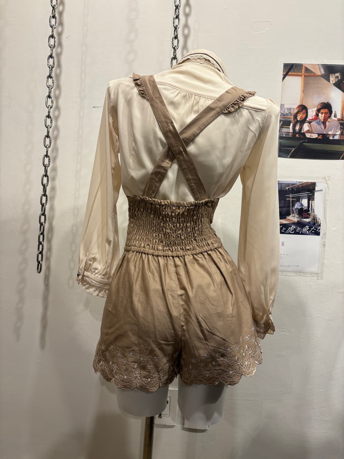 liz lisa 리즈리사 서스펜더 브라운 멜빵 팬츠 라떼 갸루 러블리 상품이미지3