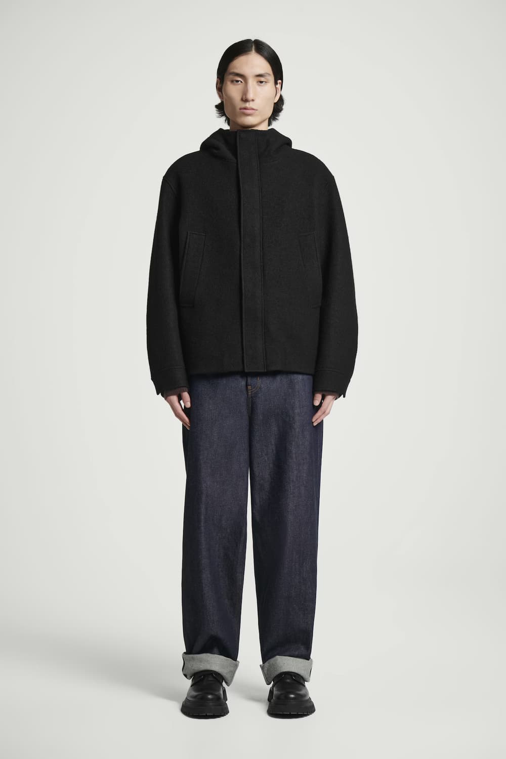 COS 후드 보일드 울 파카 재킷 L 사이즈 상품이미지2