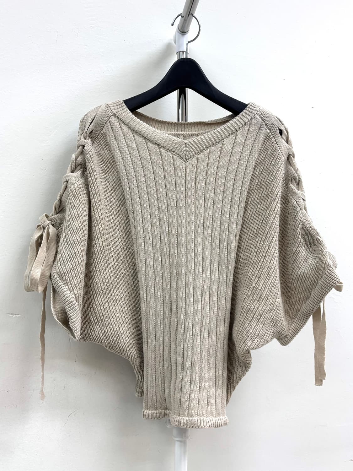 빈티지 베이지 하프 니트 상품이미지5