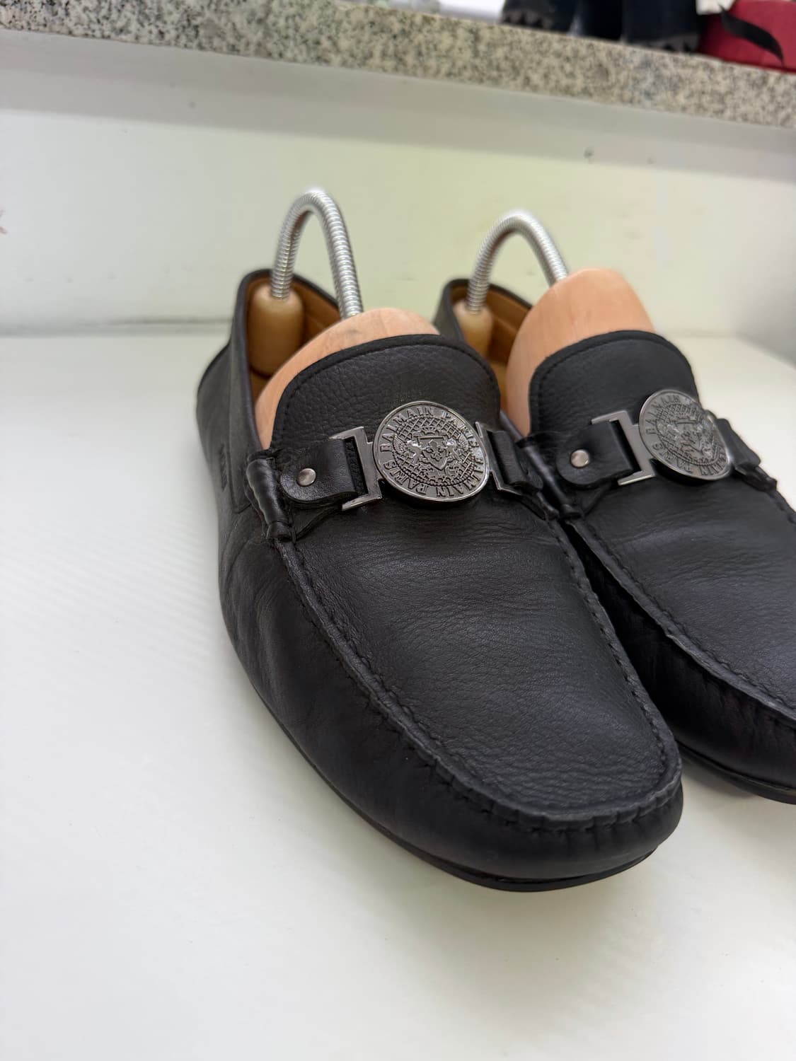 정품) 발망 남성 블랙 레더 로퍼 42 상품이미지3