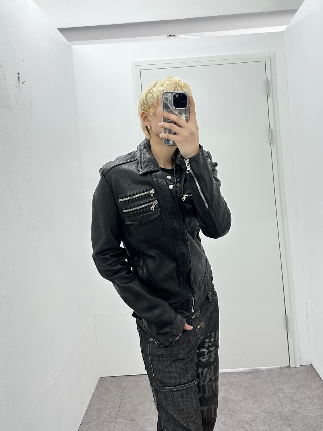 ITALY sheepskin gimmick multi zipper lea 상품이미지3