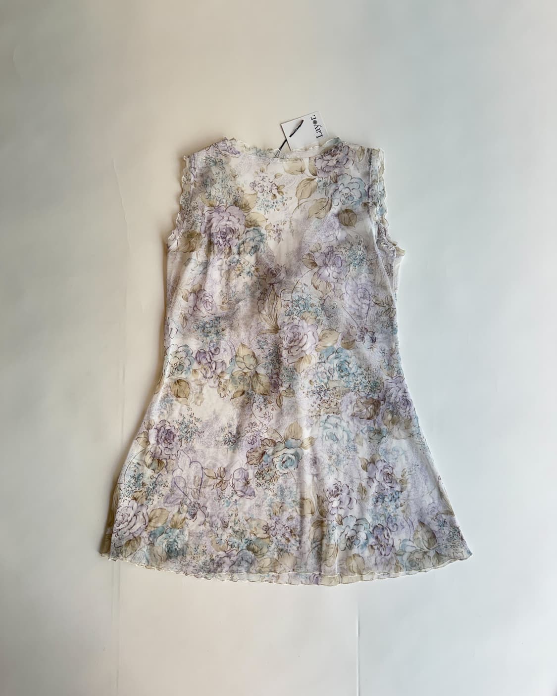 Floral Mesh Tie-Front Vest 상품이미지2