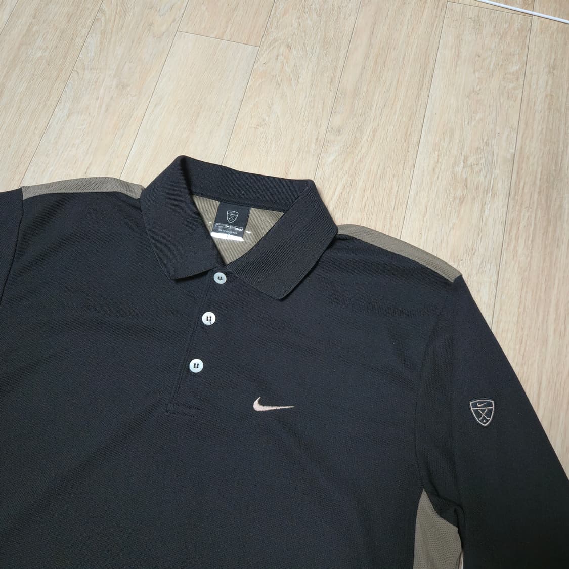 M) 나이키 블랙 골프 긴팔 카라티 상품이미지2