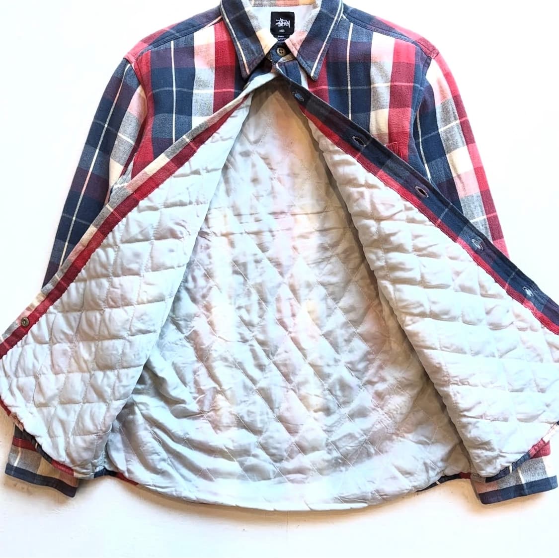 90‘s 스투시 퀼팅 체크 셔츠 자켓 상품이미지4