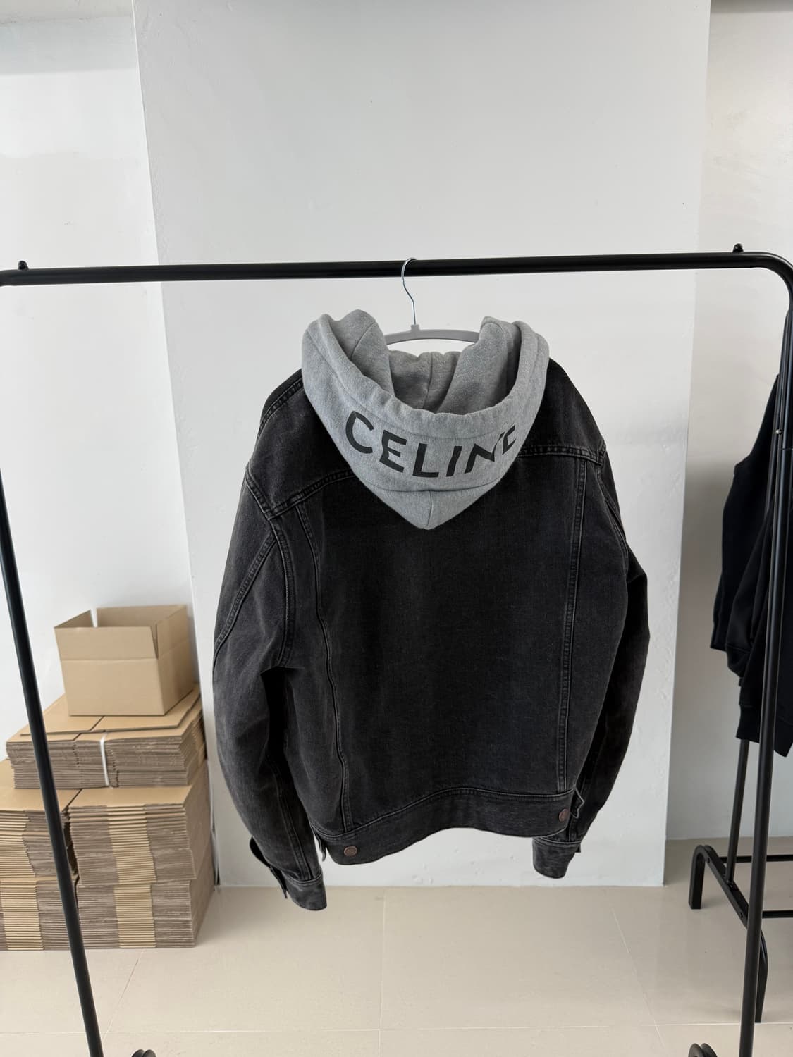 (L) 셀린느 후드로고 흑청자켓  상품이미지2