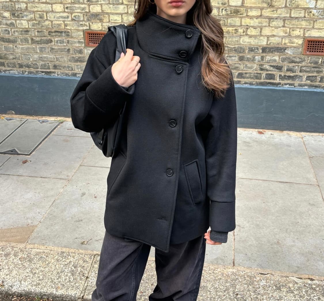 디망쉬 코트 블랙 Double Breasted Coat 상품이미지2