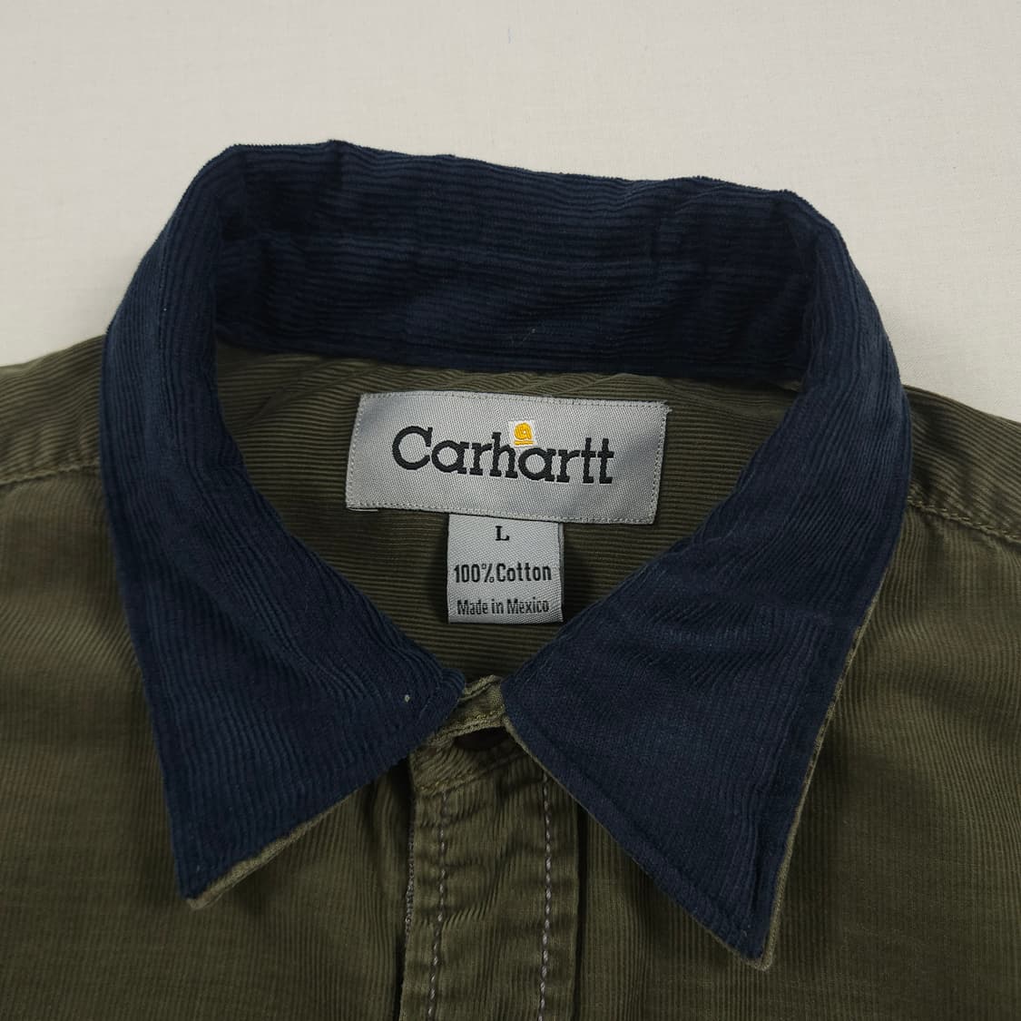 L(100) 칼하트 리워크 코듀로이셔츠 빈티지카키 상품이미지4
