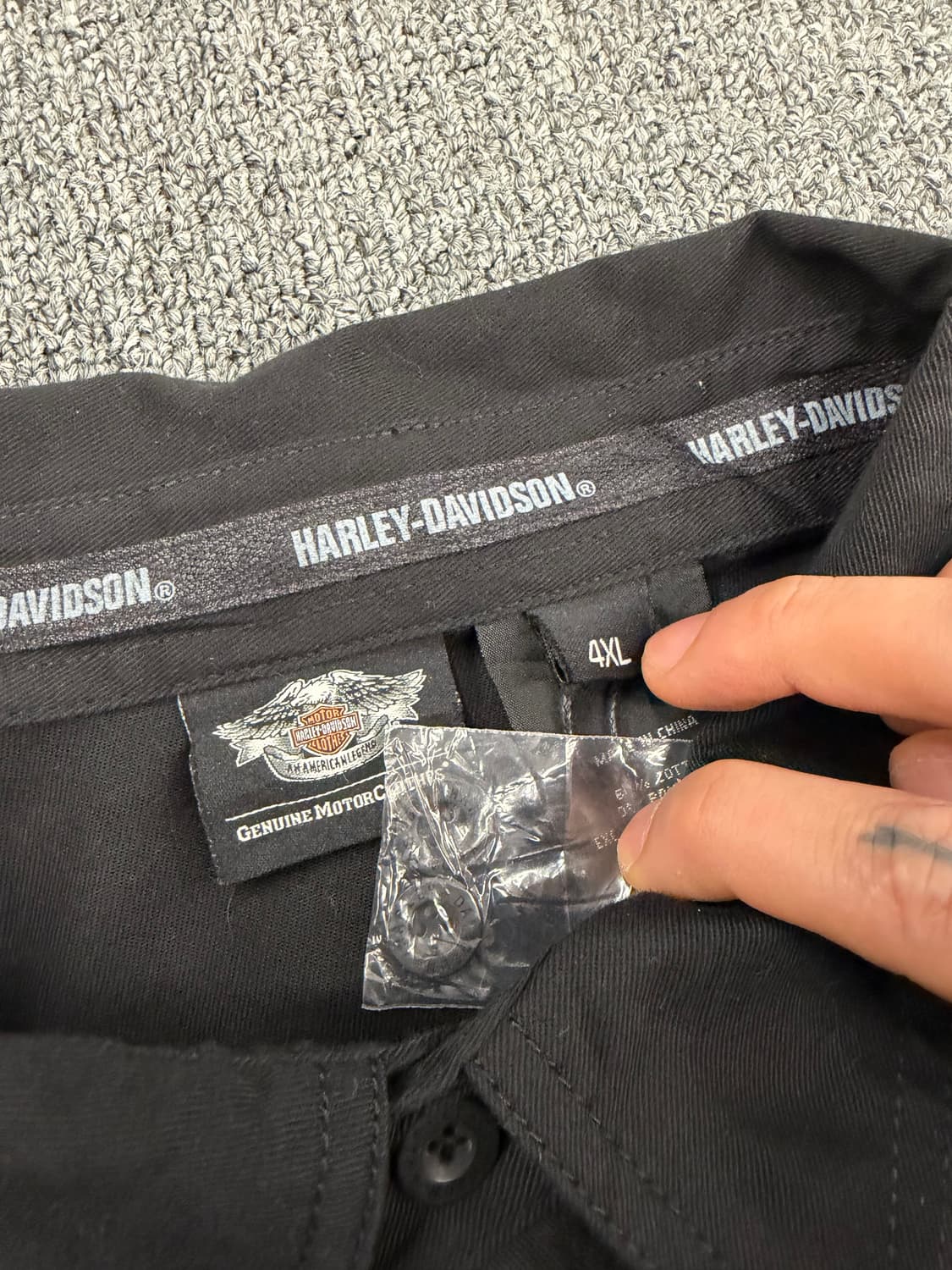 4XL) 할리데이비슨 스컬 프린팅 빅사이즈 반팔 셔츠 상품이미지3