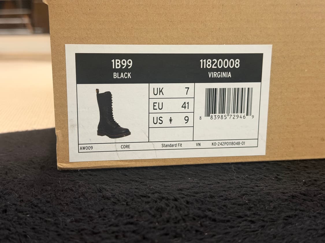 닥터마틴 1B99 버지니아 여성 남성 구두 14홀 워커 260 상품이미지2