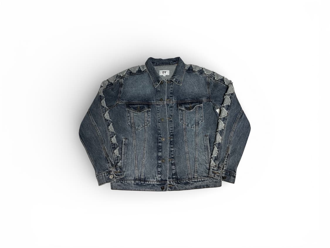 OY 오와이 다이아몬드 커팅 워시드 데님 자켓 블루 2사이즈 상품이미지1
