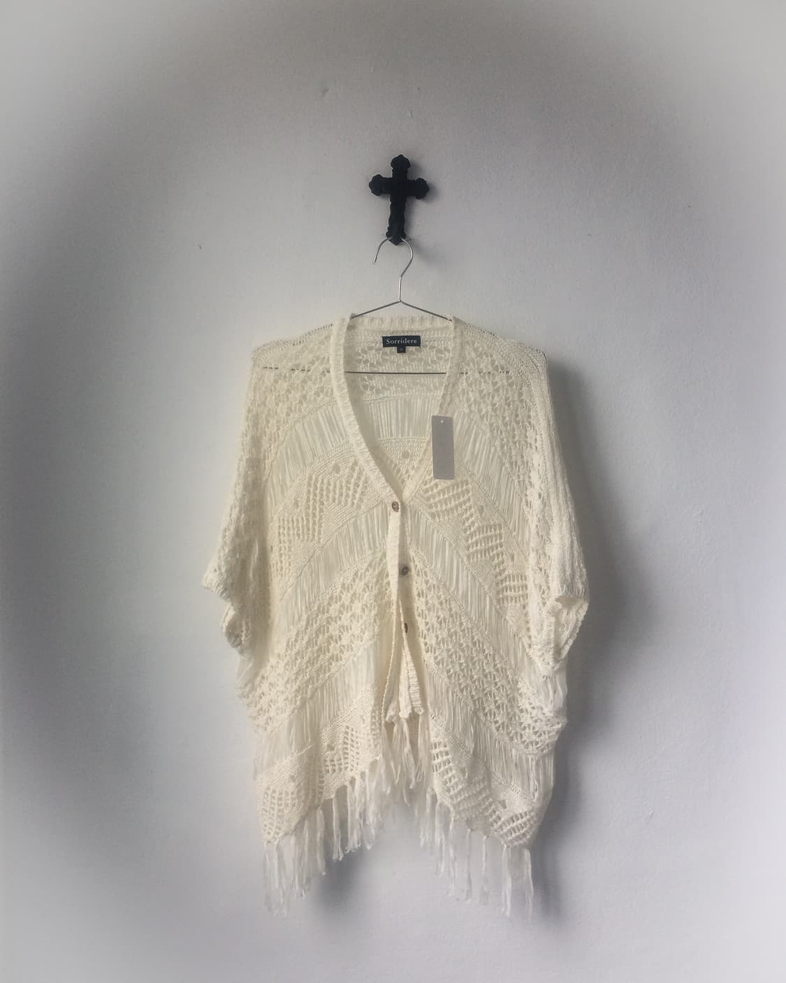 Fringe net knit cardigan 상품이미지2