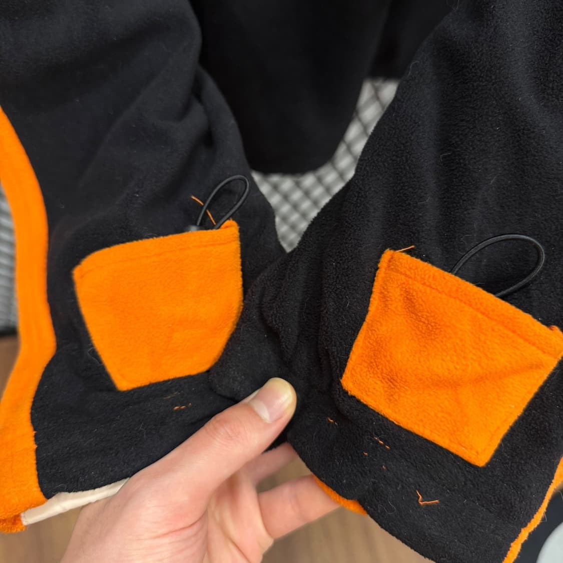 00s 할리데이비슨 플리스 자켓 손목 포켓 디테일 오렌지 블랙 상품이미지8