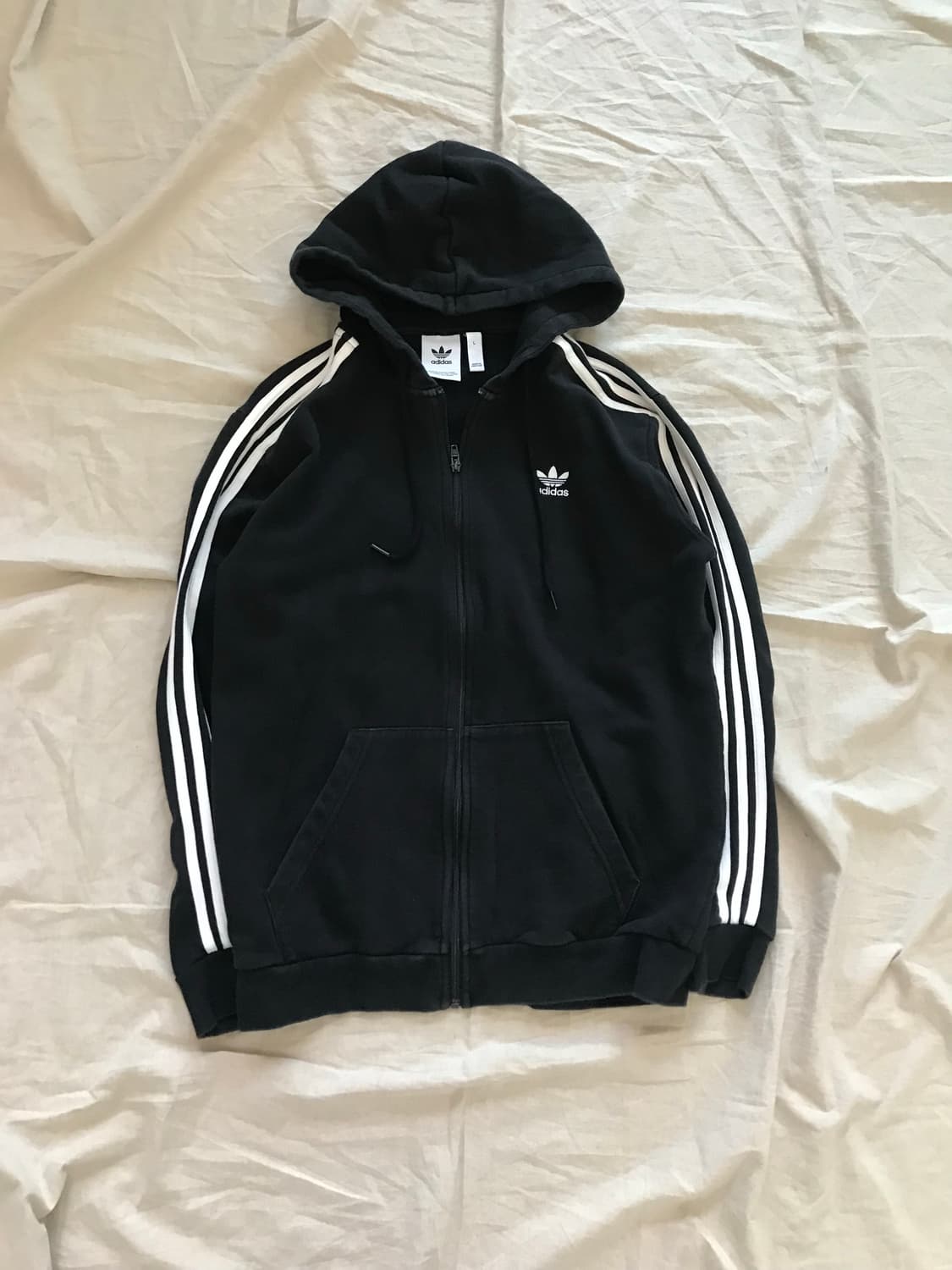 아디다스 파이어버드 트레포일 사이드라인 블랙 후드집업 상품이미지6