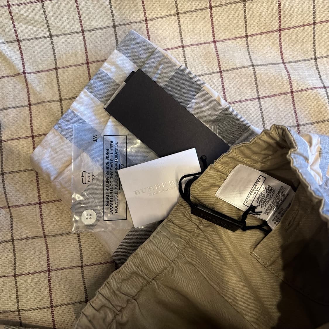 버버리 키즈 체크 팬츠(73/44)   상품이미지5