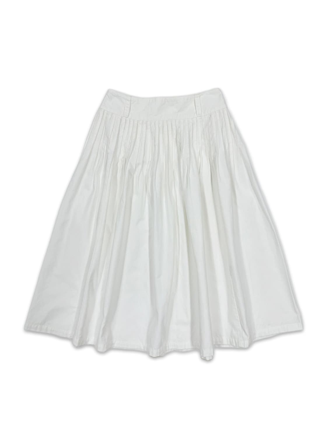 빈티지 이나바 요시에 화이트 플리츠 미디 스커트 상품이미지1