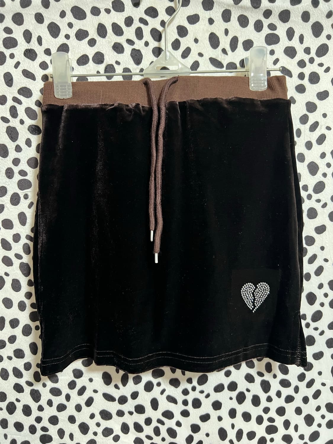 브라운 벨벳 벨루아 크롭 투피스 트레이닝 셋업  상품이미지2