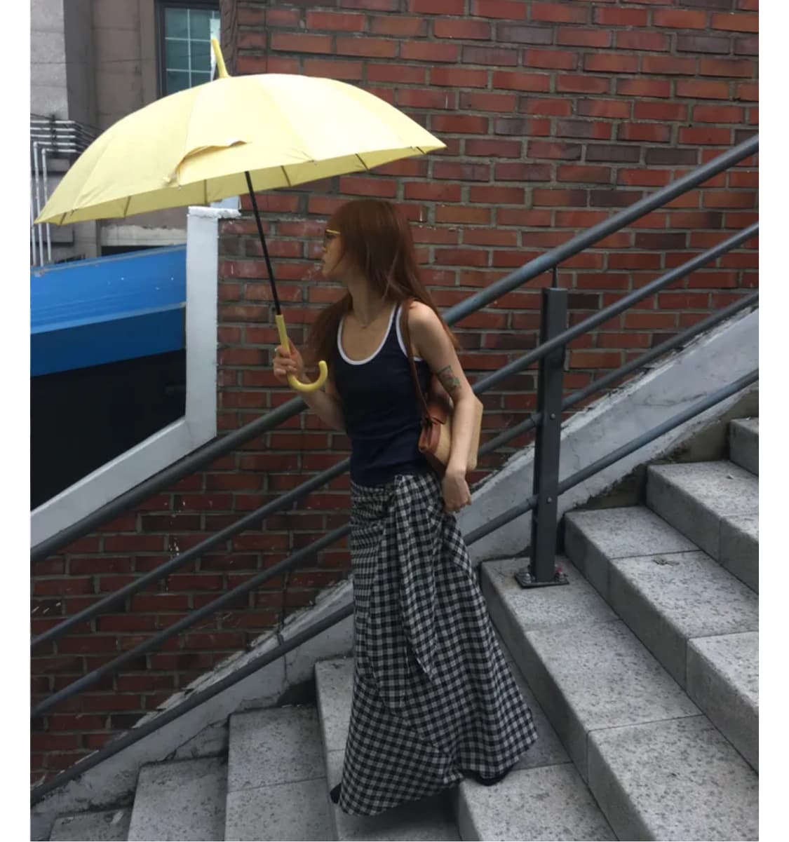 맥시 체크 스커트 상품이미지4