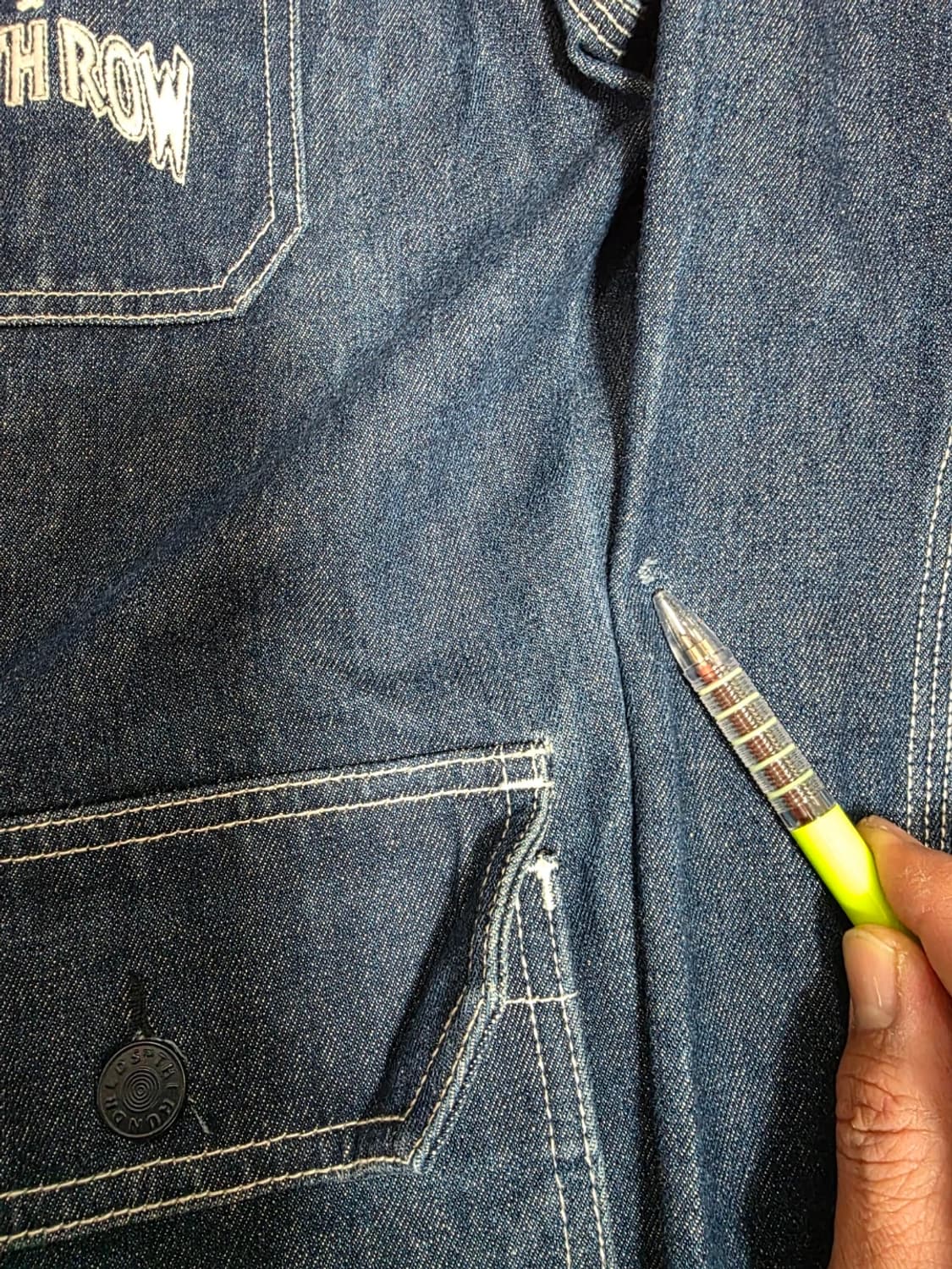 더헌드레드 X 데스로우레코드 데님 프리즌 자켓 M 상품이미지9