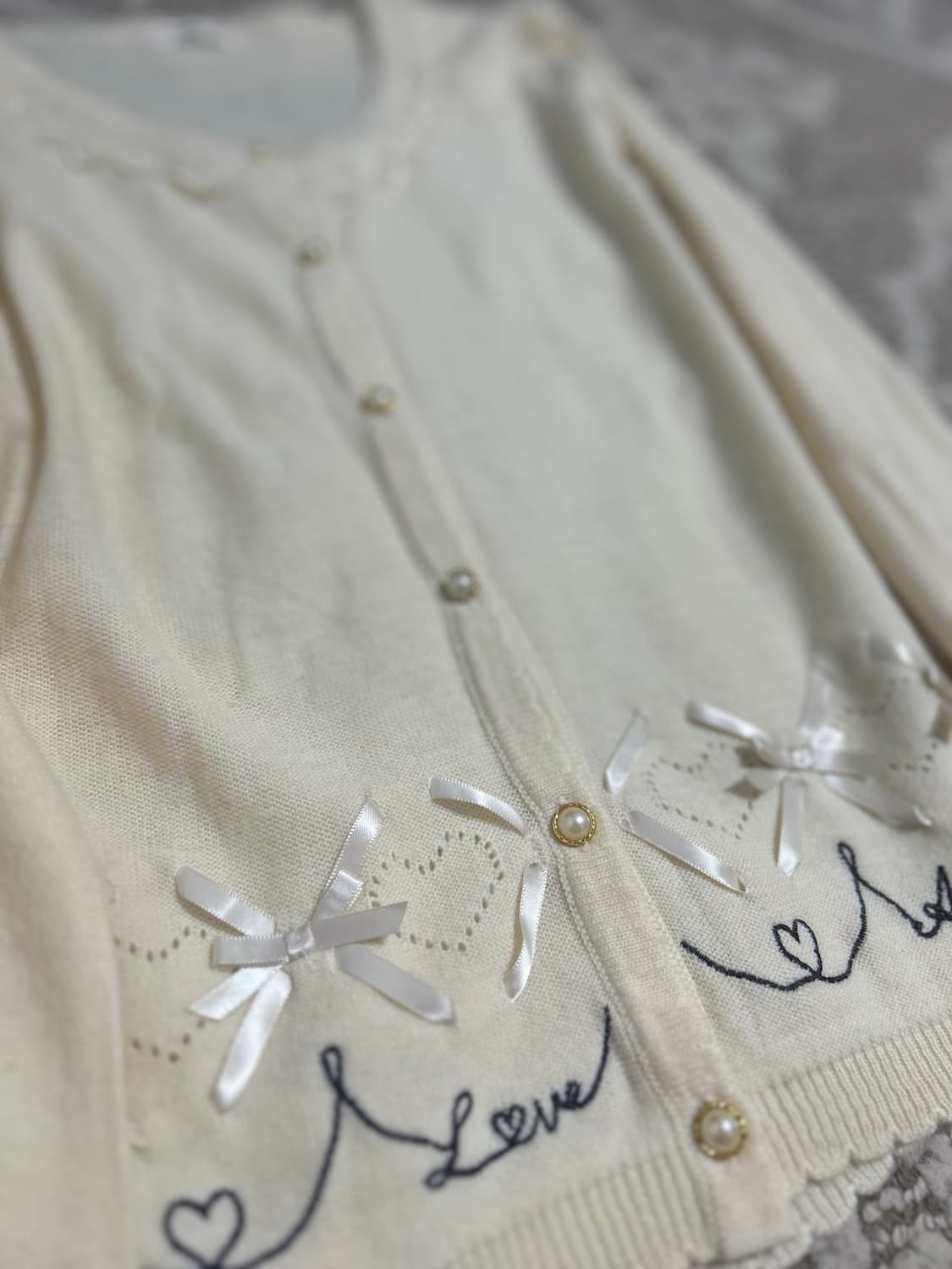 엑시즈팜 레이스 리본 가디건 로걀 모리걸 페어리 상품이미지3