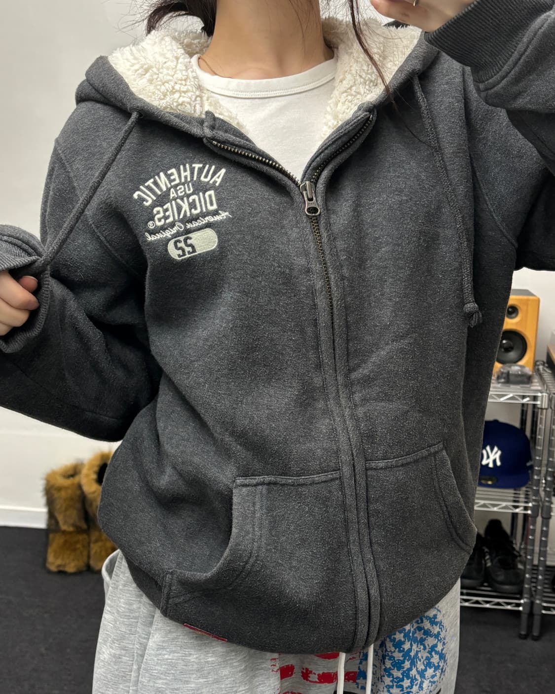 디키즈 00s 울프죠 후드집업 차콜 상품이미지1