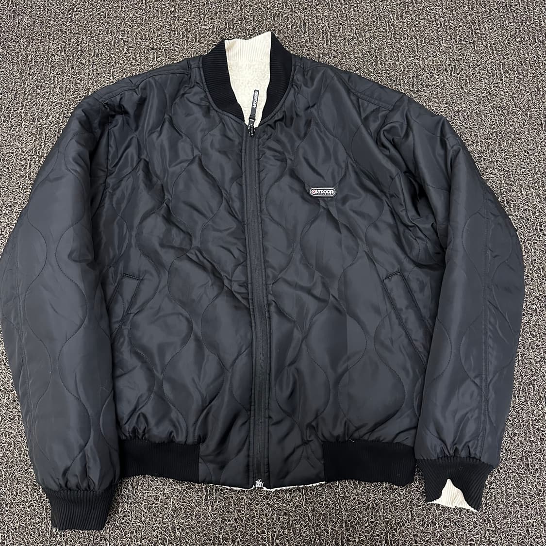 OUTDOOR 아웃도어 아이보리 뽀글이 털 후리스 양면 점퍼 M 상품이미지8