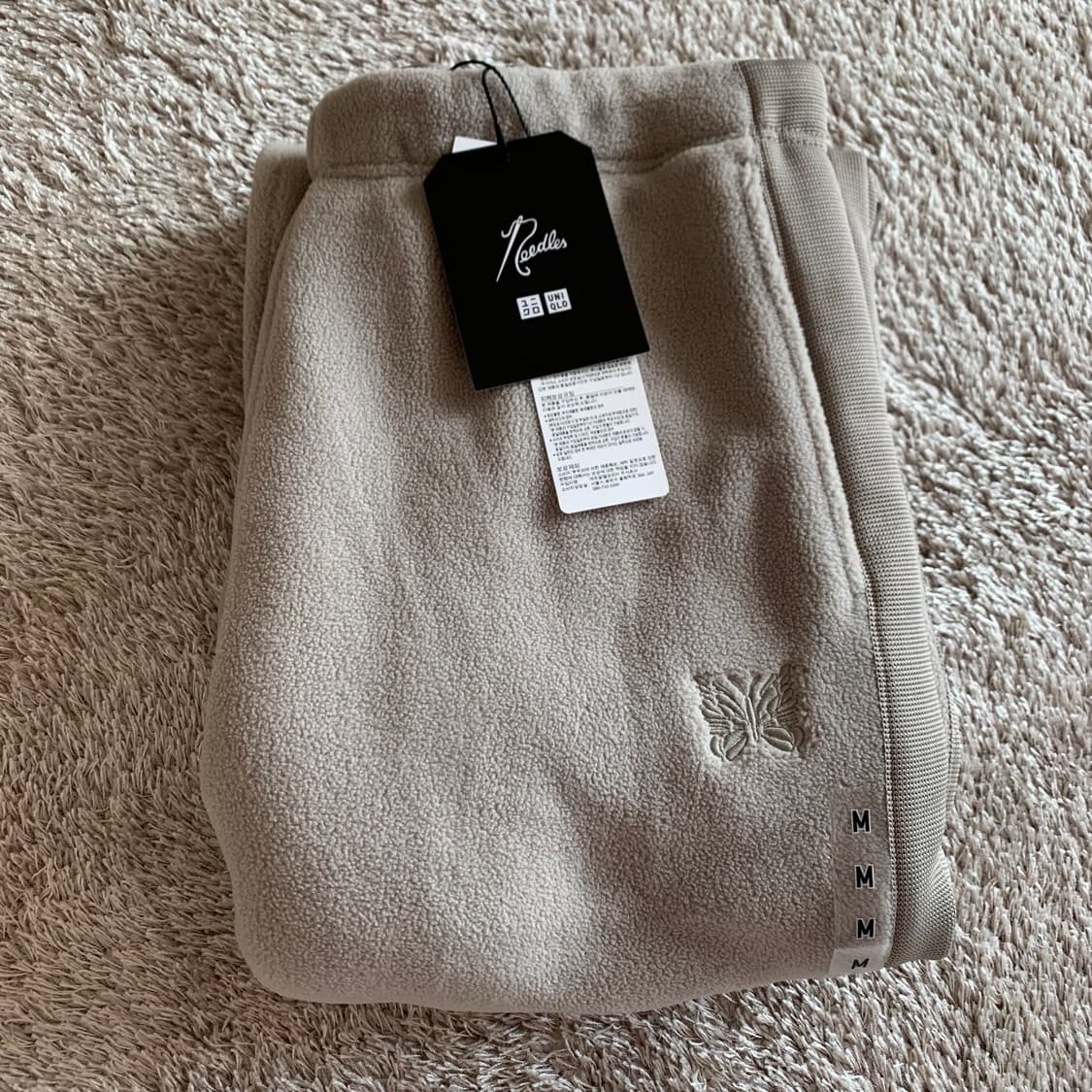 유니클로X니들스 플리스 와이드팬츠 베이지 m 상품이미지1