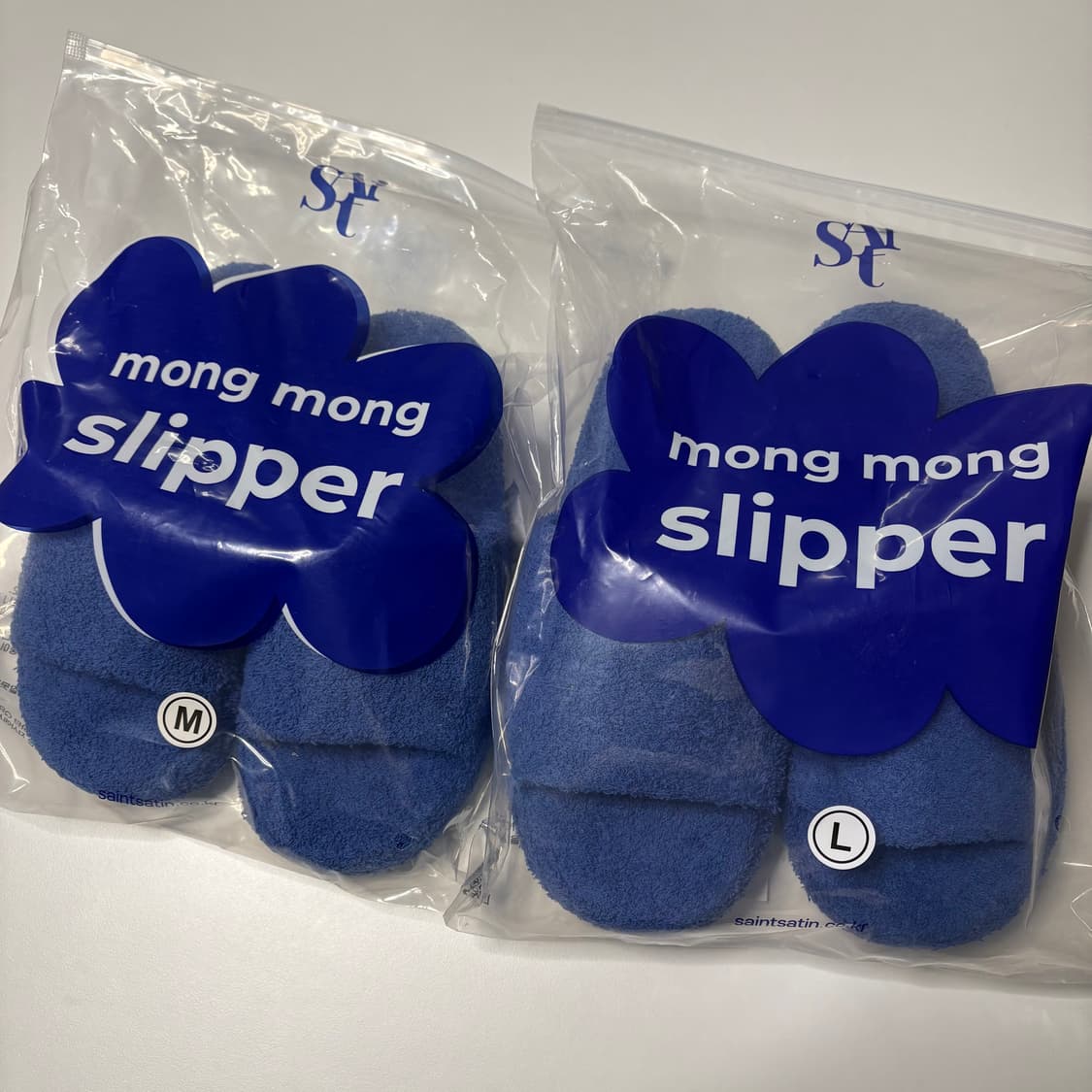 새상품 세인트새틴 몽몽 슬리퍼 블루 층간소음 실내화 남여세트 상품이미지9