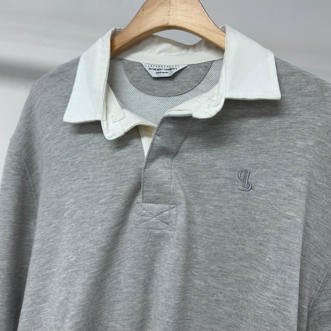 라퍼지스토어 럭비 카라 맨투맨 그레이 L(오버핏) 새상품 J34 상품이미지8