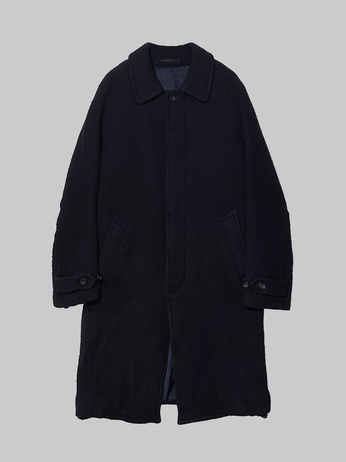 꼼데가르송 옴므 축융 울 발마칸 코트 다크 네이비 상품이미지2