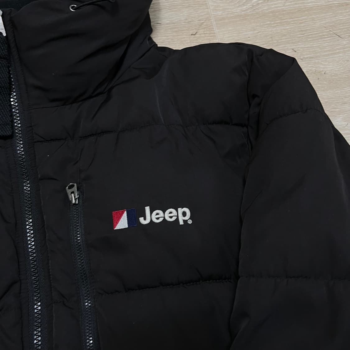 지프 Jeep 레터링 로고 후드 푸퍼패딩 점퍼 [블랙] L/100 상품이미지4