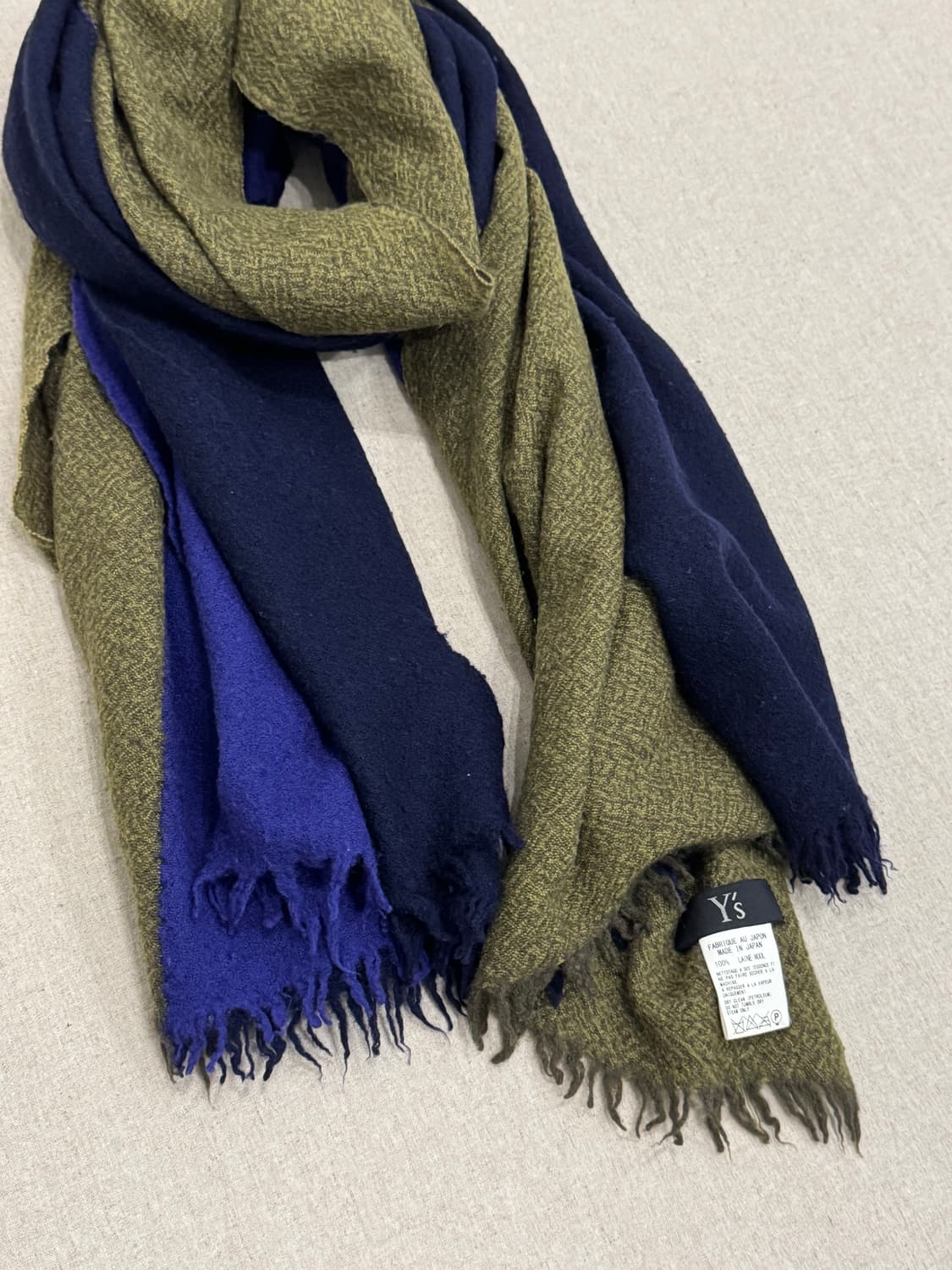 요지야마모토 트리플 레이어드 울 머플러 상품이미지4