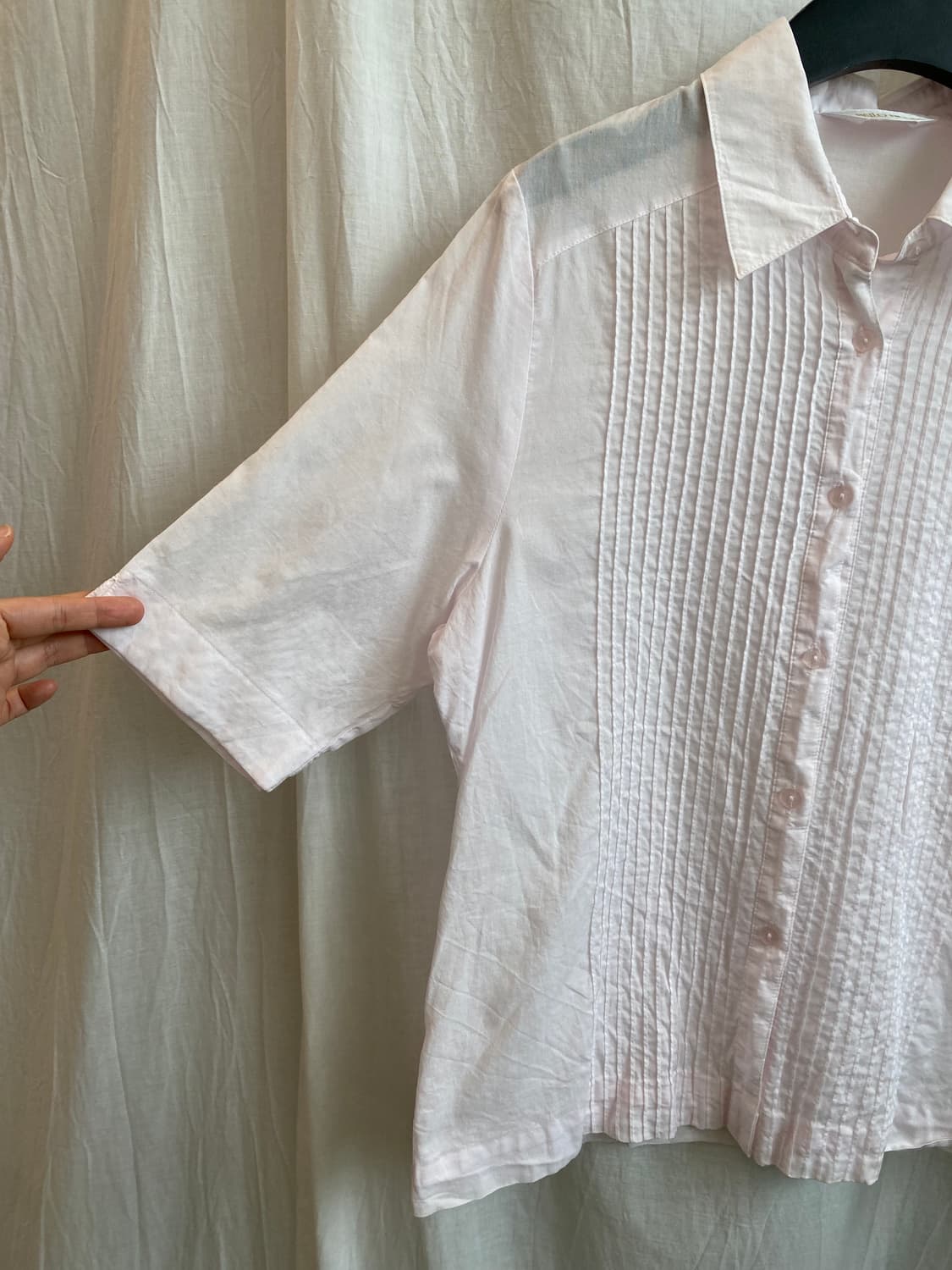 BELLO REGIA 핑크 면반팔블라우스(M) 상품이미지7